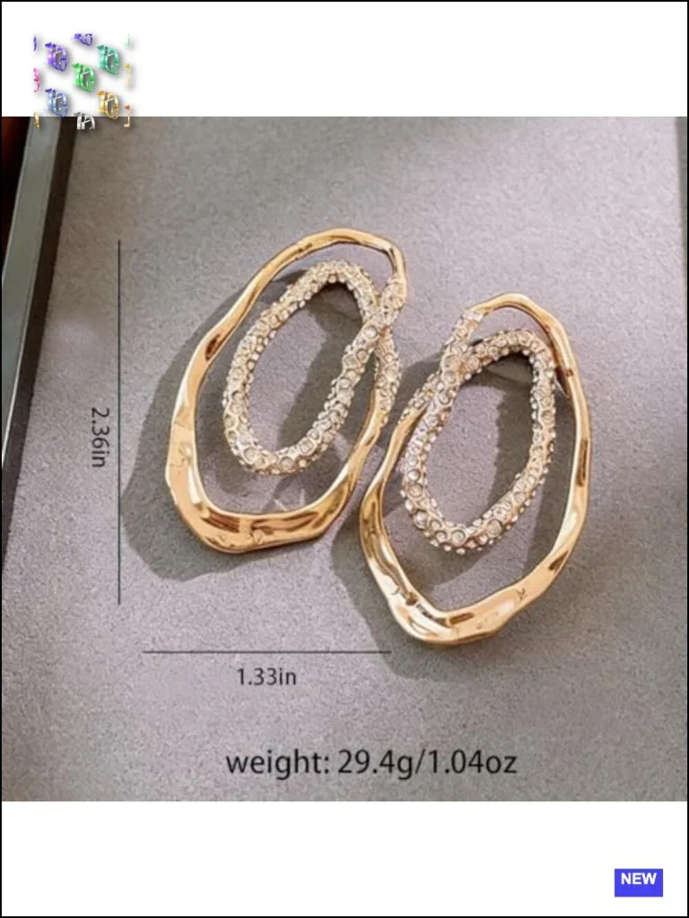 Chunky Gold Geometric Drop Dangle Earrings Hollow Triangle Round Statement
